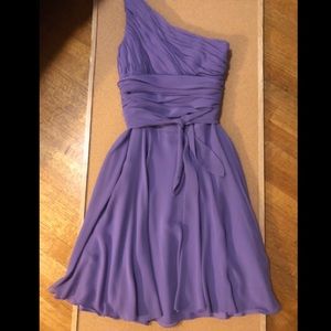 One-Shoulder Purple Cocktail Dress